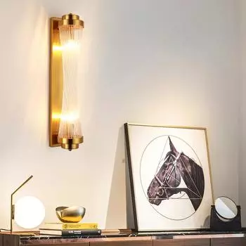 Lighting European Style Light Luxury Wall Lamp Post-modern Simple Creative Personality Home Background Wall Bedroom Bedside Lamp Warm Light2700-3500K