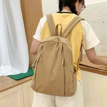 Lightweight And Versatile Backpack, Premium Sense Niche Korean Large-Capacity Waterproof Outdoor Breathable Nylon Bag хаки