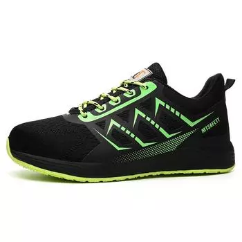Lightweight Breathable Men s Heavy Industry Work Boots Fashionable Green Non-slip Waterproof Steel Toe Safety Shoes 41 зелёный
