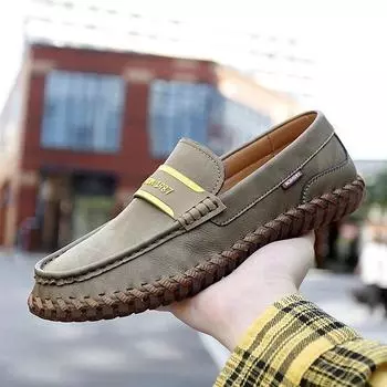 Lightweight Comfortable Durable And Fashionable Antiskid Leather Casual Flat Shoes For All Seasons For Casual Walks And Work US 5(EUR 38) синий