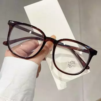 Lightweight Square Frame Myopia Glasses Transparent Large Frame Eyewear Unisex Style2