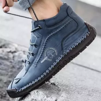 Lightweight Waterproof Fashionable Antiskid Flat Leather Ankle Boots Comfortable Casual Shoes For Men Suitable For All Seasons US 6.5(EUR 39) коричневый