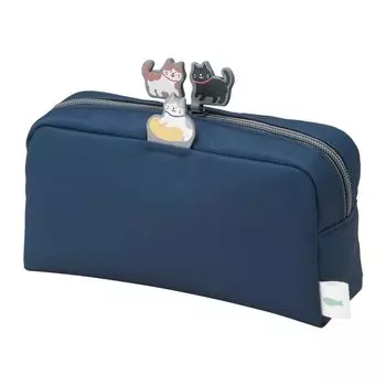 LIHIT LAB Nyan Scene Cat Pencil Case Box Pen Pouch L Indigo Blue A2224-11