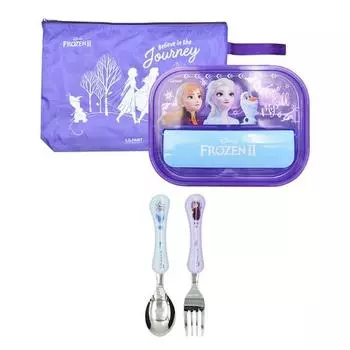 Lilpang Frozen 2 Универсальный набор столовых приборов + набор ложек-вилок Wave, разные цвета, тарелка + сумка + ложка + вилка, популярные корейские предметы для родителей