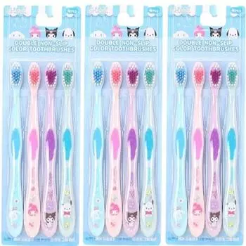 Зубная щетка Lilpang Sanrio, зубная щетка для учеников начальной школы, 4P, 3 комплекта, 3 предмета, популярный персонаж в Корее