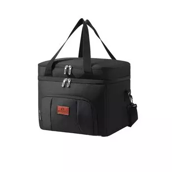 Limodgo Lunch Cold Large Lunch Thermal Long Shoulder Waterisolated Double Layer Cooler Adjustable Shoulder For Sports Day Black Bag, Bag, Capacity,