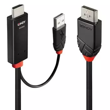 LINDY 41499 Адаптер DisplayPort-HDMI, черный