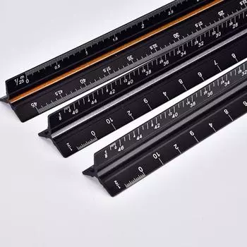 Линейка масштаба 30 см. Металлическая линейка для дизайна. Многоцветная чертёжная линейка. Инженер-архитектор.