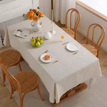 Linen Cotton Washable Tablecloth Wedding Parties Holiday Kitchen Tablecloths Soft Pleated Texture Beige Tablecloths Home Decor 60x60cm бежевый