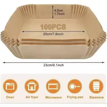 Liners Fryer Air Parchment Paper 100 Pcs 79 Inch Square Liners Disposable
