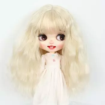 Linfairy inch Doll Длинный парик Длинные вьющиеся волосы 9-10 (Светлая блондинка)