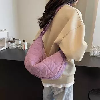 Lingge Hobo Bag женская большая вместительная однотонная сумка через плечо легкая водонепроницаемая сумка бежевый