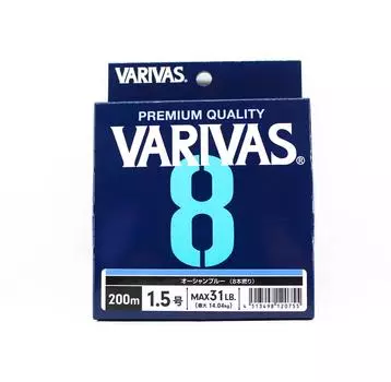 Линия Varivas PE Varivas 8 X8 Синий 200 м PE 1,5 Макс. 31 фунт (0755) синий