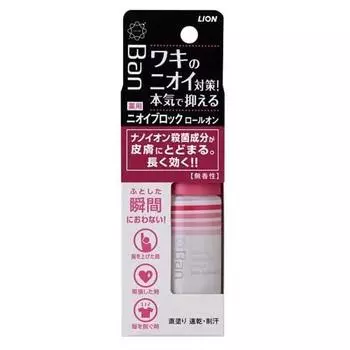 LION Ban Nano Ion Deodorant Roll On роликовый дезодорант для женщин, без аромата, 40 мл