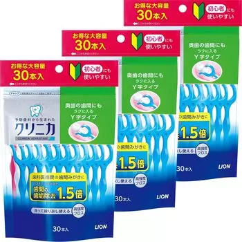 Lion Clinica Dental 30 штук x 3 зубная нить, Y-образная, синий