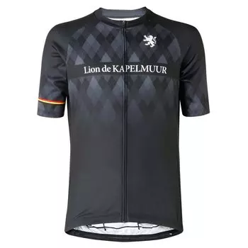 Lion de Capelmuur Short Sleeve Print Series UV Protection Short Sleeve Print Argyle Size S Jersey, Unisex, Black,