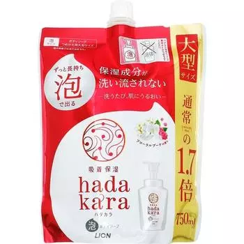 Lion Hadakara Hadakara Мыло для тела Пена Типа Цветочный Букет Аромат Сменный блок 750 мл