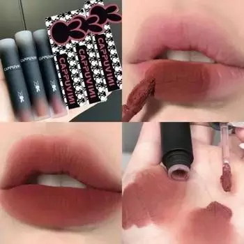 Lip Velvet Matte Mud Жидкая губная помада Водостойкая нюдовая помада с длительным антипригарным покрытием Женская глазурь Косметика 6 цветов, 02