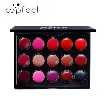 Набор помад POPFEEL15 цветов, набор палитр помад, стойкий блеск для губ, косметика, оттенок для женщин, недорогой мини-маленький бьюти-пятно