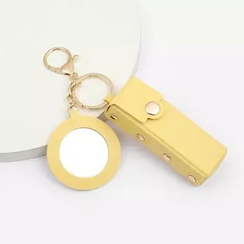 Lipstick Storage Box Lipstick Bag Pu Leather Key Chain Simple Mini Cosmetic Bag Lipstick Storage
