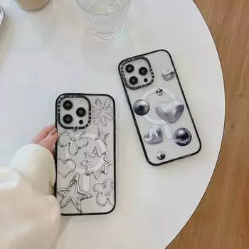 Liquid Metal Magnetic Heart Case for iPhone 15 Pro Max/14 Pro/13/12 - Anti-Fall Protection 13 Pro