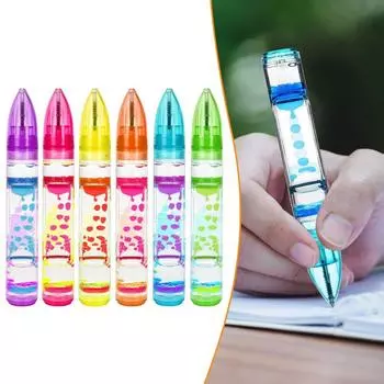 Liquid Motion Bubbler Fidget Pen Liquid Motion Bubbler Pen для детей и взрослых Ручки с жидким таймером