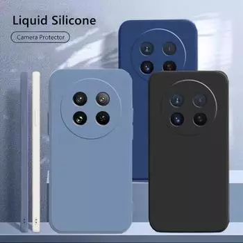 Liquid Silicone Case For Realme 12 5G Case Cover Realme 12 Funda Coque Soft TPU Camera Protector Protective Phone Case Realme 12 For Realme12 5G чёрный