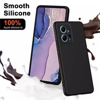 Liquid Silicone Case For Xiaomi Redmi Note 12 4G Fundas Luxury Soft Shockproof Ultra-thin Phone Cover Redmi Note12 4G Case Redmi Note 12 4G чёрный