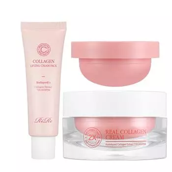 LIRR Collagen Lifting Cream Pack + Настоящий коллагеновый крем (основной продукт + пополнение), 1 пакет