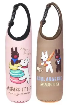 Lisa and Gaspard Plastic Bottle Holder Set of 2 Nakajima Corporation (Bottle Cover) [Macaron/Baguette]