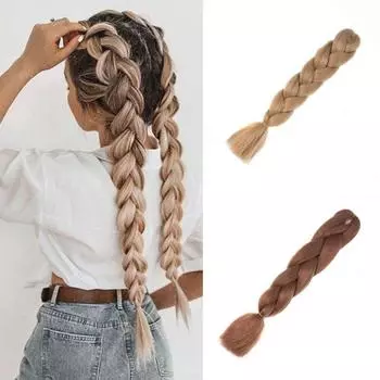 LISI HAIR 100 г красивый парик для наращивания волос 1 шт. омбре плетение волос длинная гигантская коса 24 дюйма синтетические волосы