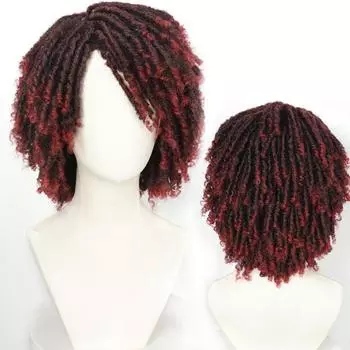 LISI HAIR Dreadlock Вязание крючком Парик из волос Короткие надувные вьющиеся синтетические парики для женщин Soul Locs Braid Парики Косплэй