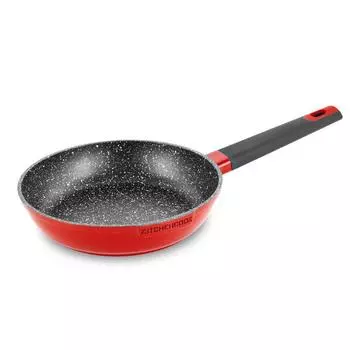 Литая алюминиевая сковорода с антипригарным покрытием, 24 см Tfi Elysee Kitchencook красный
