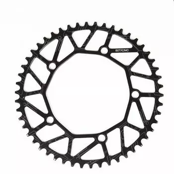 Litepro Folding Bike Full Hollow Bicycle Chainwheel Chainring BCD130 Ultralight Positive Tooth Disc 48/50/52/54/56/58T (Black, 58T) чёрный