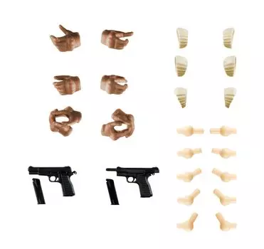 Little Armory LAOP14 Sosai Garden Tactical Gloves 2 Handgun Set Tan Plastic Model Parts Girls