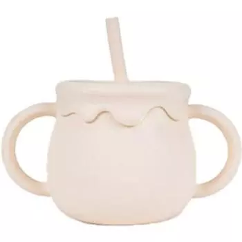 Little Cloud Honey Pot Мульти-силиконовая соломенная чашка, 1, кремовый