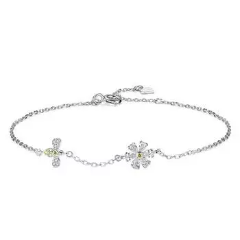 Little Daisy S925 Серебряный браслет женские серебряные украшения с цветами в корейском стиле простой Adjustable size