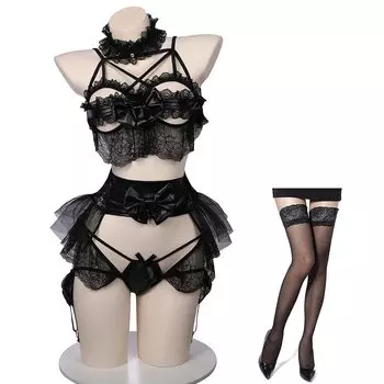 Little Devil Sexy Devil PU Naughty Extreme Cosplay Stockings Black [SENMHS] Lingerie, Witch, Vampire, Witch, Demon, Moe, Cute, Leather, Training,