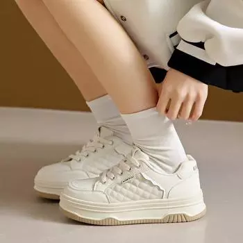 Little white shoes women s new platform niche trend casual shoes lace-up versatile fashion sports shoes 35