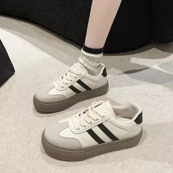 Little white shoes women s platform 2025 spring and autumn new Forrest Gump training shoes versatile casual board shoes muffin lace-up single shoes 35