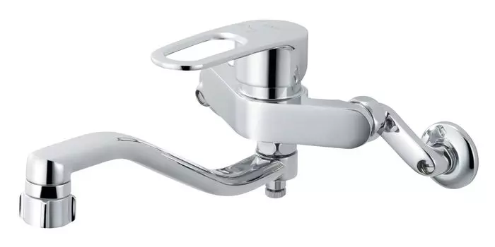 LIXIL INAX настенный однорычажный смеситель для душа Eco Spot Fine Shower со сливом вверх Технические характеристики с кухонным душем, ручкой, серебряный