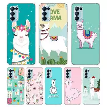 Llama Alpacas Animal For OPPO Reno7 SE 6 5 Z F 4G 5G Find X2 X3 Neo Lite Pro Plus Transparent Soft Phone Case Coque OPPO Find X2 Neo