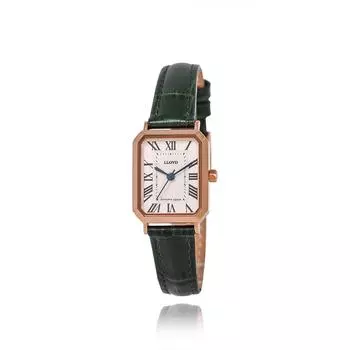 LLOYD Awesome Square Classic Signature Зеленые кожаные часы LL2G20904XGM