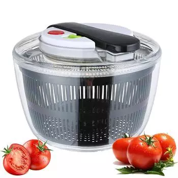 LMETJMA 3L центрифуга для салата, большая салатница с крышкой, одноручная, легко нажимаемая центрифуга для салата, стиральная машина, сушилка, миксер JT249 чёрный