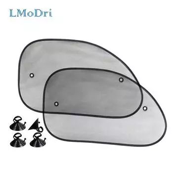 LMoDri 2 шт., шторы для переднего бокового окна автомобиля, блокатор солнцезащитных козырьков, черная УФ-сетка, солнцезащитные шторы для автостайлинга