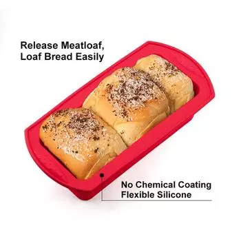 Loaf Pans Silicone Bread Banana Pan For Homemade Cakes, Breads, Meatloaf And Quiche Non-Stick Silicone Baking Mold шоколадный