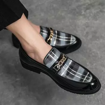 Loafers High Quality Italian Men Casual Shoes Luxury Brand Formal Leather Shoes Slip-on Designer Driving Moccasins Dress Shoes 38 чёрный