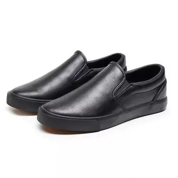 Loafers Leather Casual Shoes for Men Anti-slip Soft Sole Loafers Comfortable Men s Leather Sneakers Penny Shoes Man 2025Trend 35 чёрный