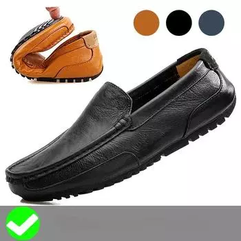 Loafers Man Casual Men Glossy Leather Shoes for Men Luxury Brand Slip Formal Moccasins Italian Male Driving Flat Breathable Male 42