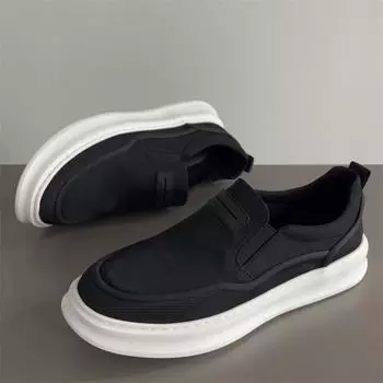 Loafers Men s Casual Shoes Classic Loafers Anti-slip Soft Sole Comfortable Men s Leather Sneakers Non-slip Retro Driving Shoes 39 чёрный